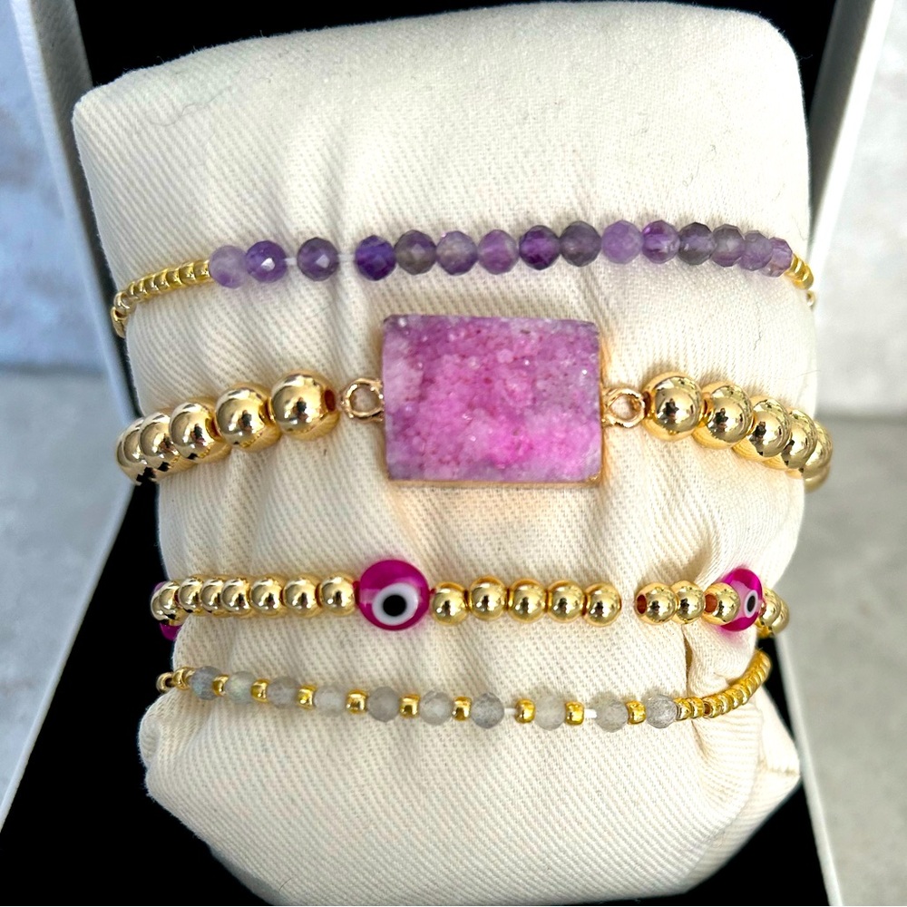 Gold filled beaded bracelets.
